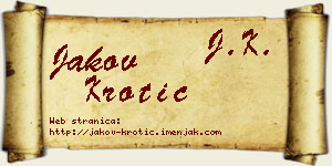 Jakov Krotić vizit kartica